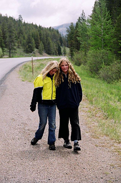 Anya and Yvonne walking together